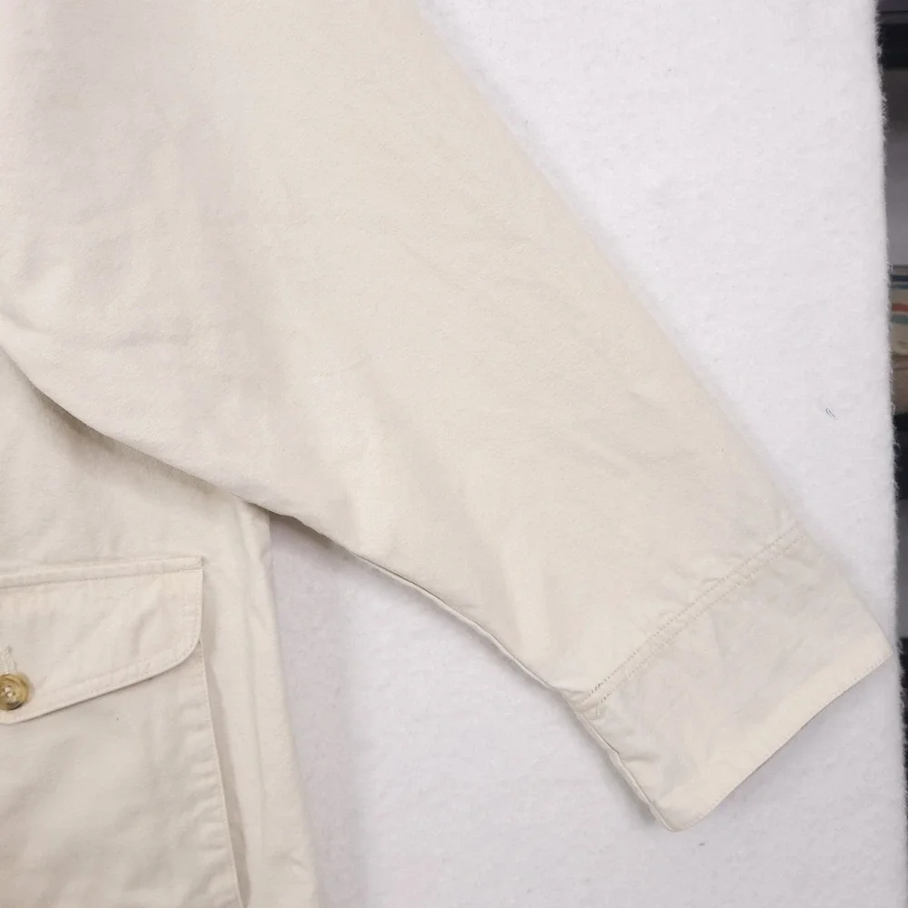 Vintage Eddie Bauer  Barn Chore Jacket Mens Large Ivory Field Travel Safari 90s